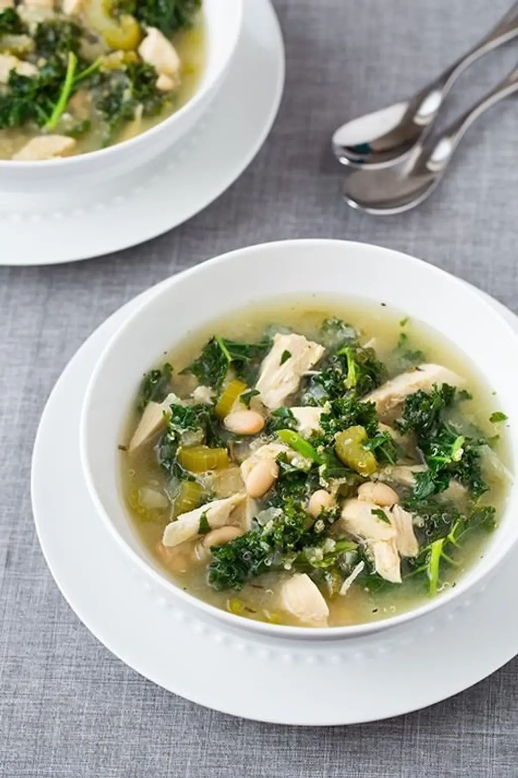 Slow Quinoa Chicken and Kale Soup