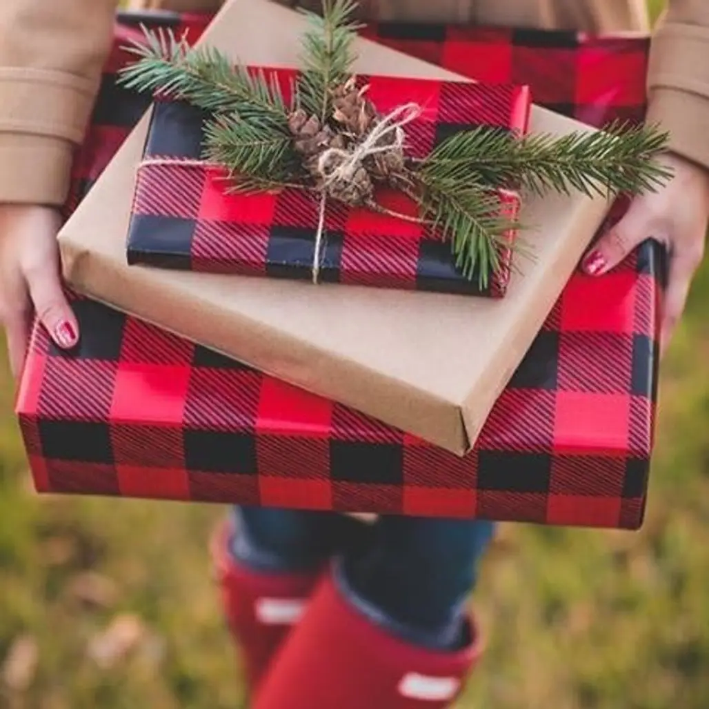 gift, tartan, pattern, christmas decoration, holiday,