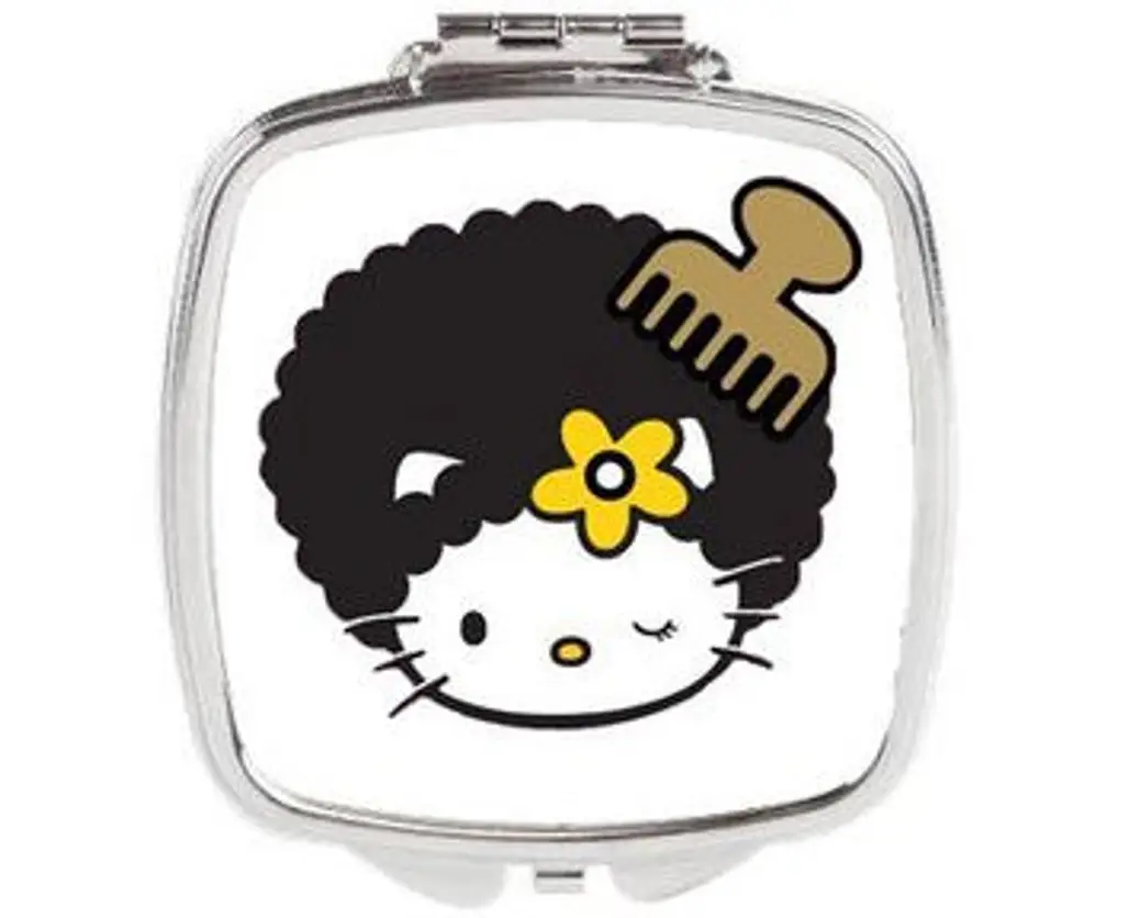 Hello Kitty Afro Pic Duel Compact Mirror or 3 Inch Pocket Mirror
