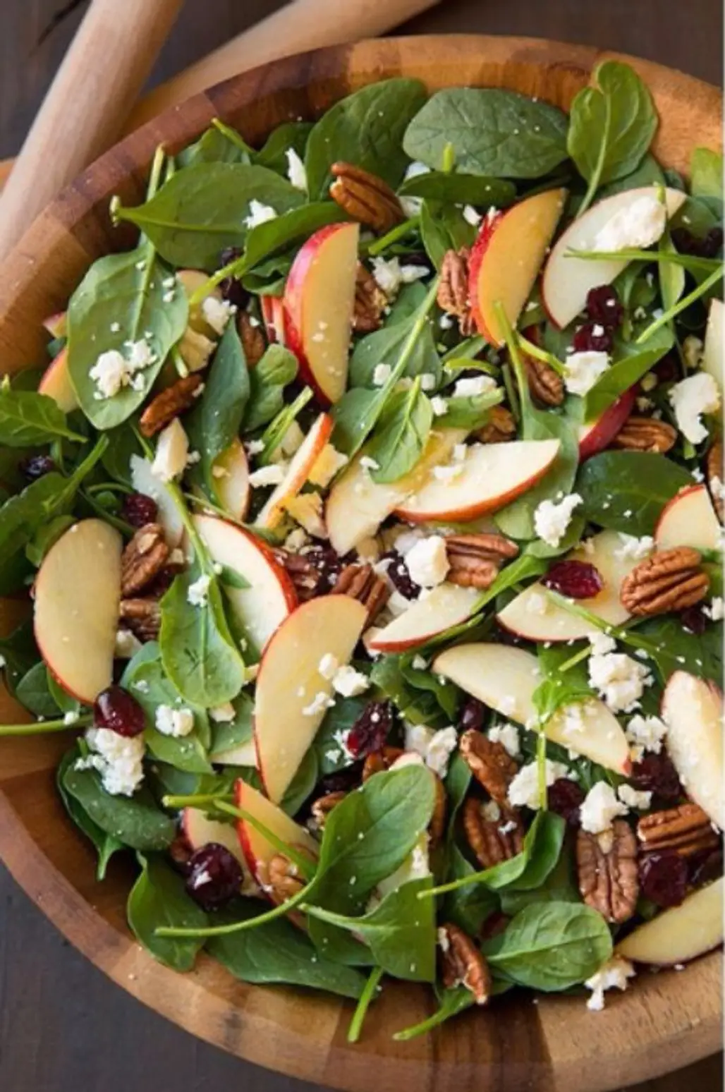 Apple Pecan Feta Spinach Salad