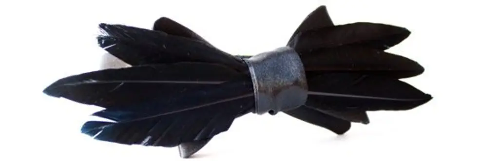 Black Feather and Satin Bow Tie Handmade by Lord Wallington