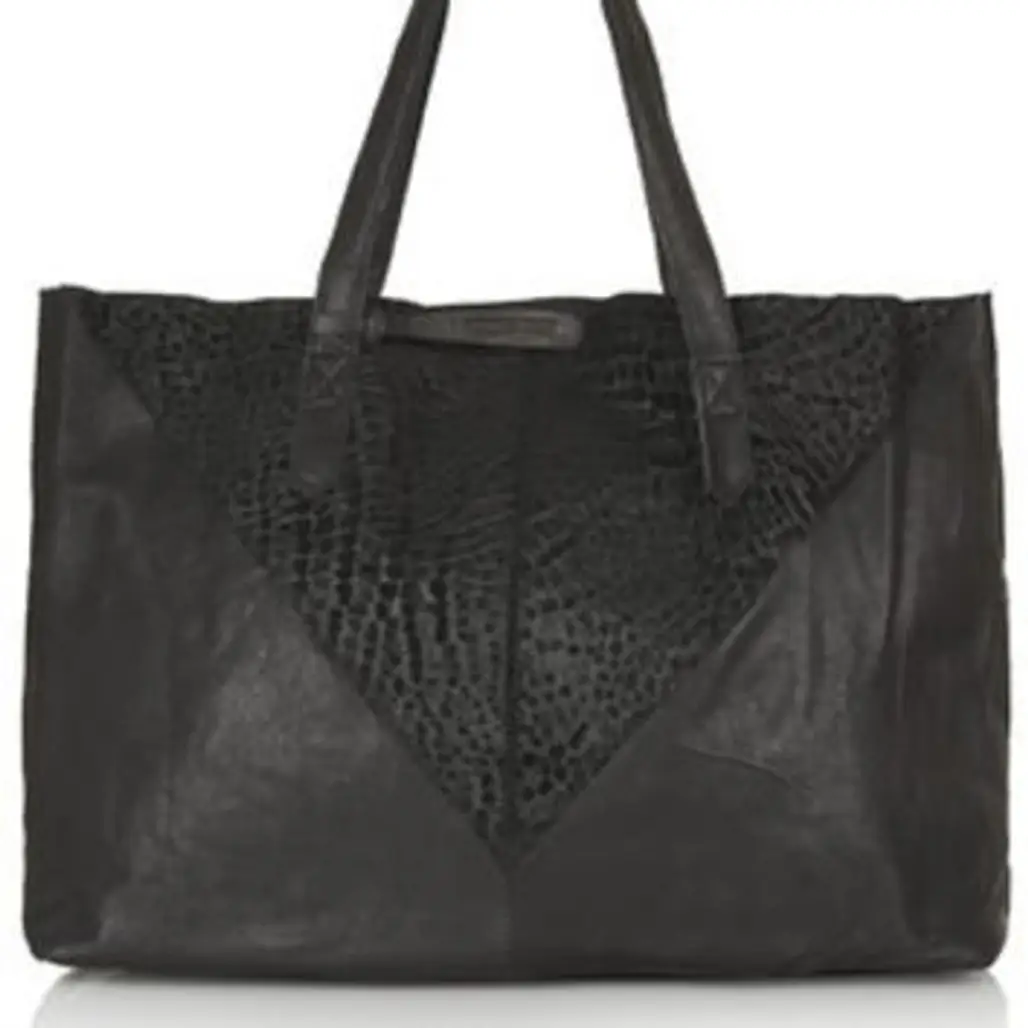 Leather and Suede Shopper Bag