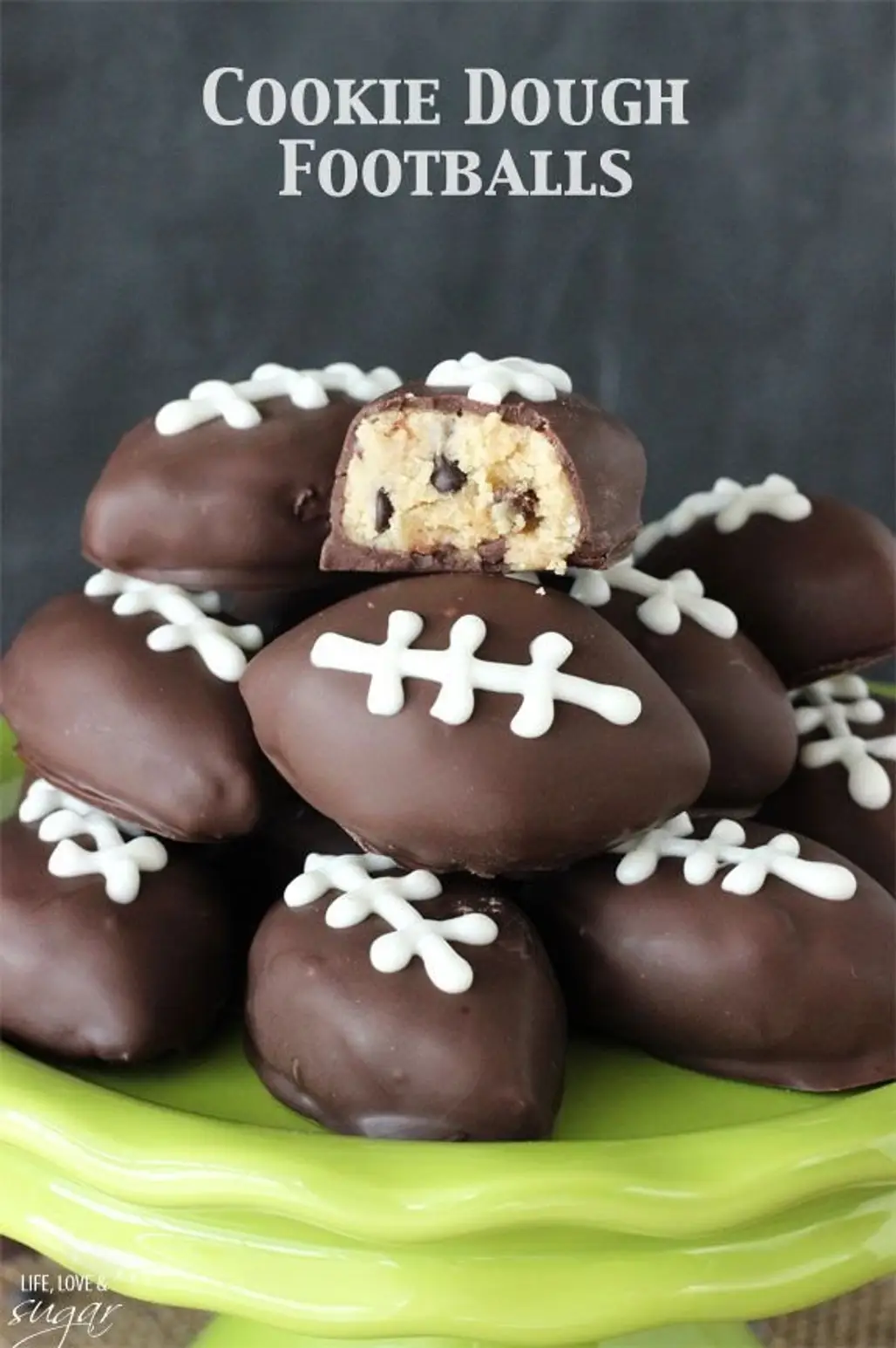 Chocolate Chip Cookie Dough Footballs