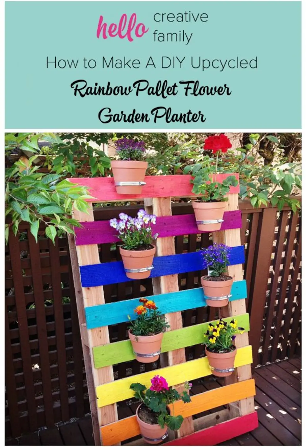 Rainbow Pallet Garden Planter