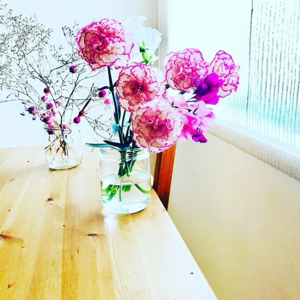 flower, pink, flower arranging, vase, floristry,