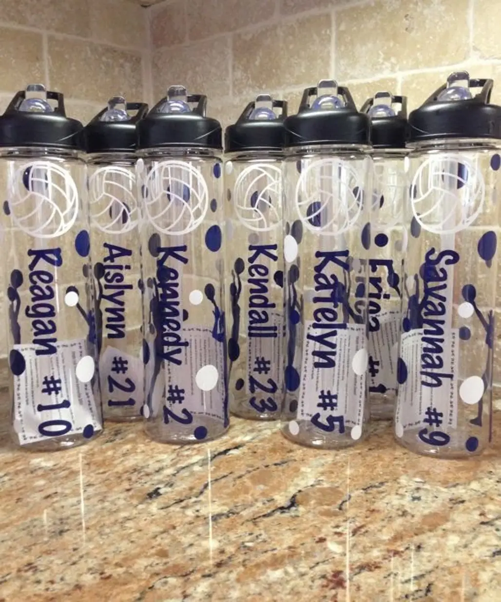 Personalized Volleyball Team Water Bottles