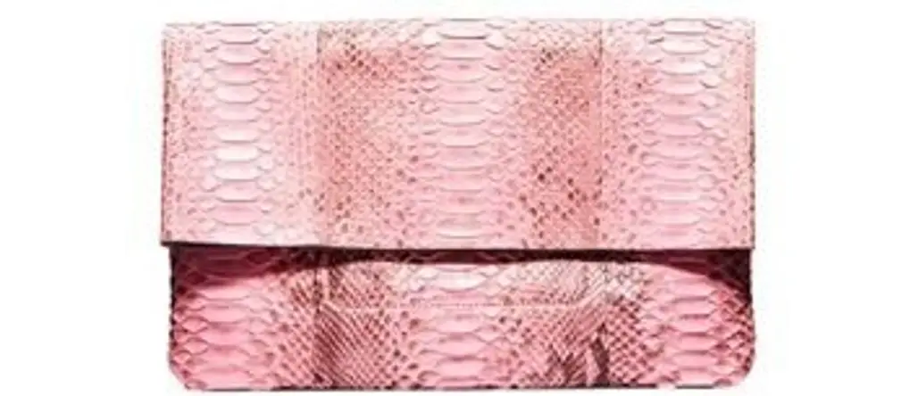 Michael Kors Janey Python Clutch - Pink Foldover Bag