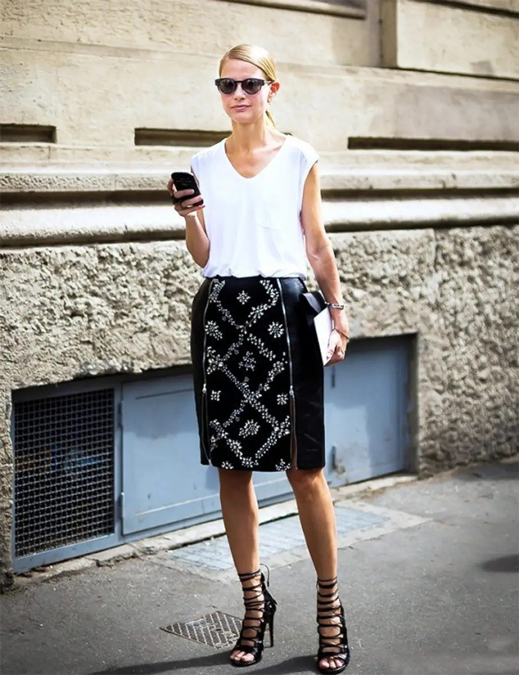 With an Embroidered Skirt