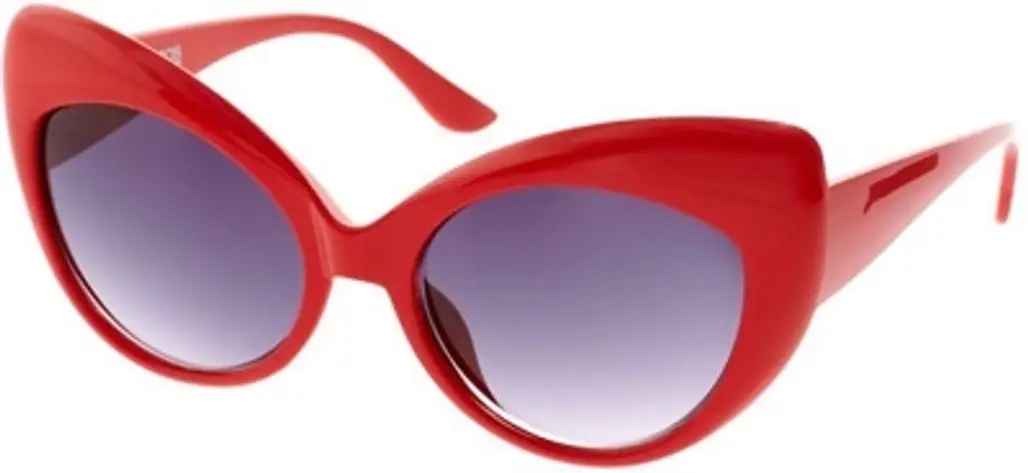 Asos Oversized Red Cat Eye Sunglasses