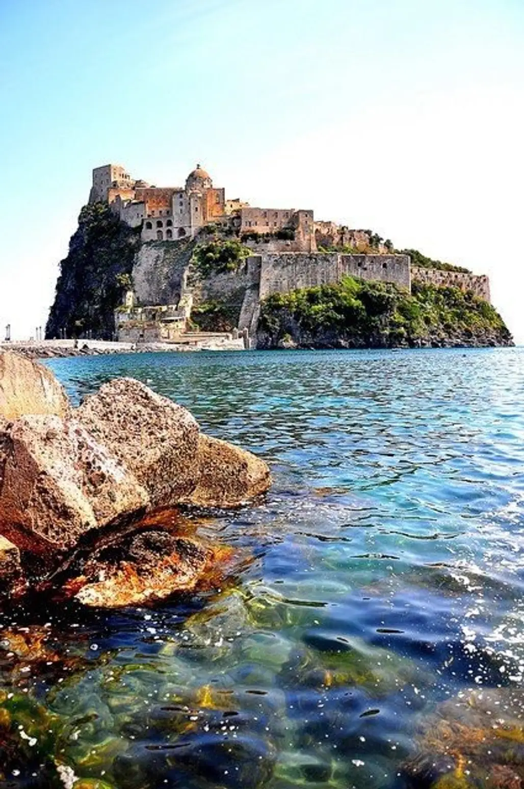 Castello Aragonese,coast,shore,sea,rock,