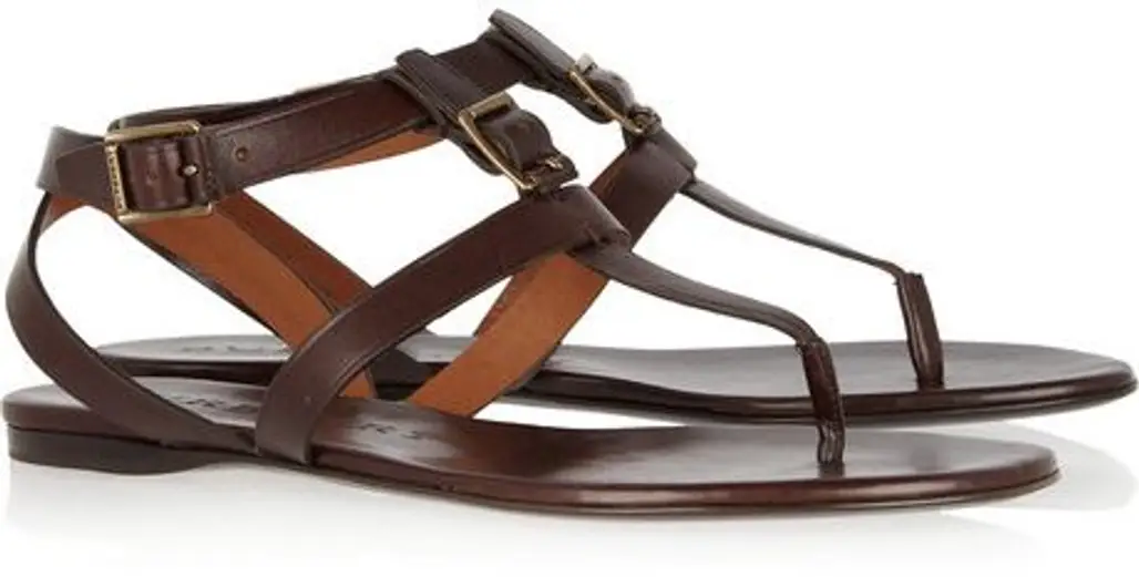 Burberry Leather T-Bar Sandals