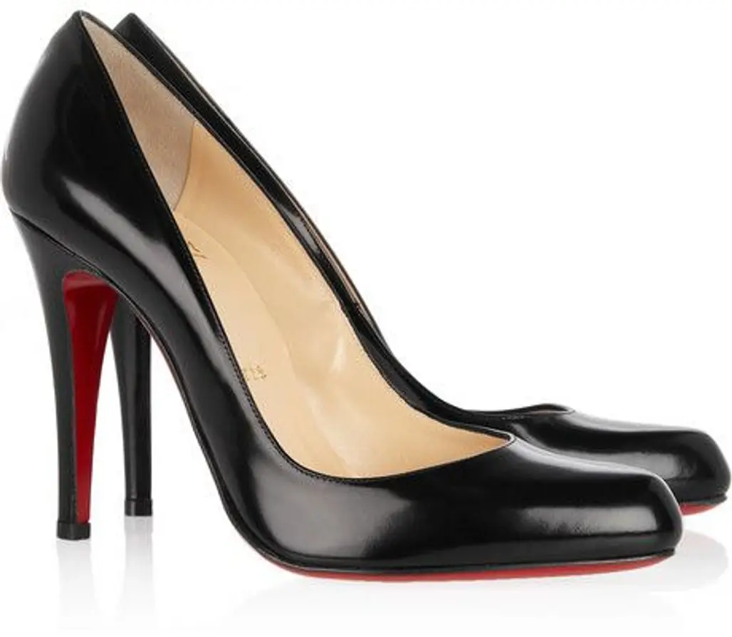 Christian Louboutin Decollete 100 Glossed Leather Pumps