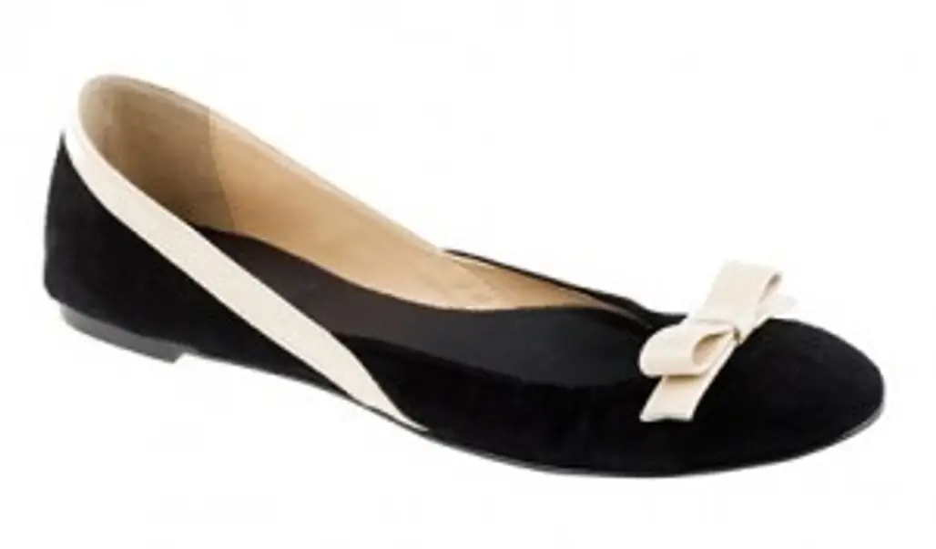 J. Crew Suede Ballet Flats with Bow