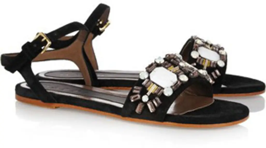 Marni Crystal Embellished Suede Sandals