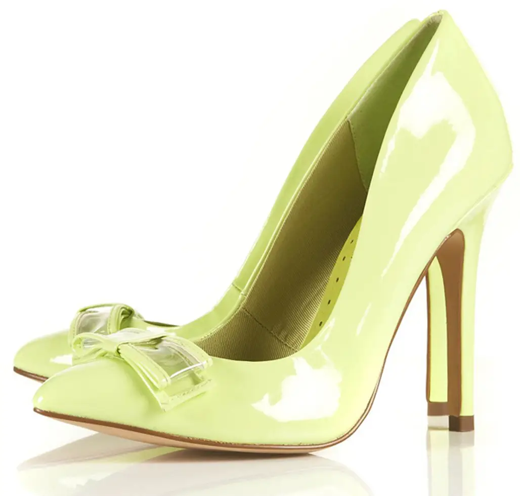 Glow Patent Bow Court Shoes