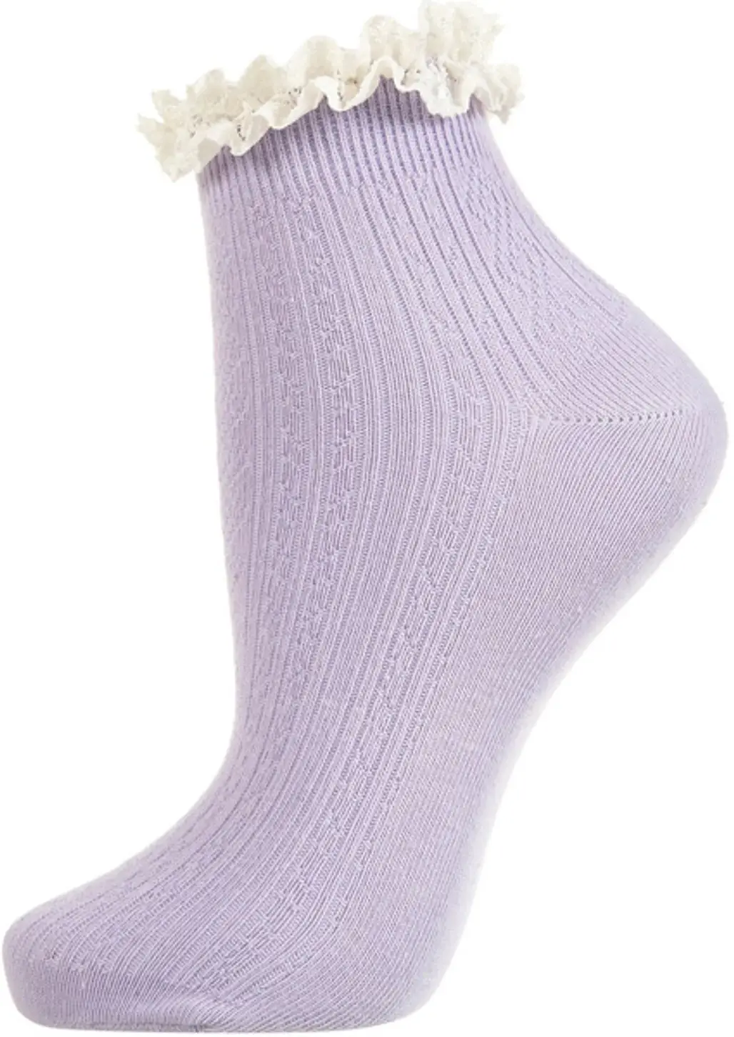 Lilac Lace Trim Socks