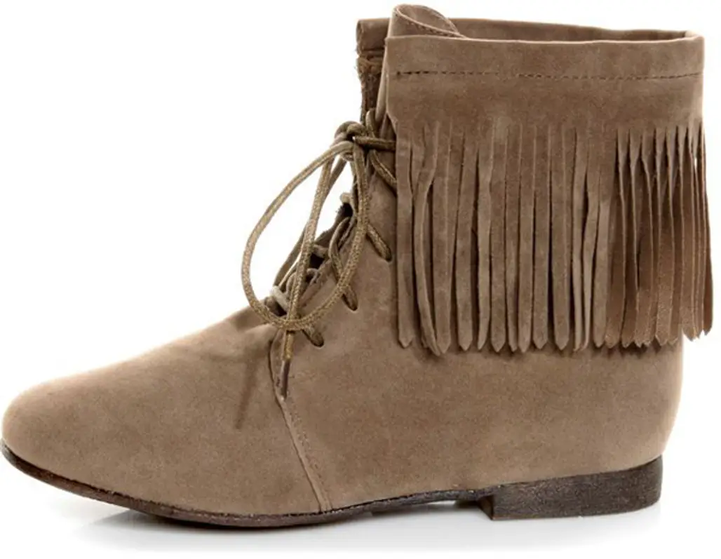 Fringe Lace up Booties