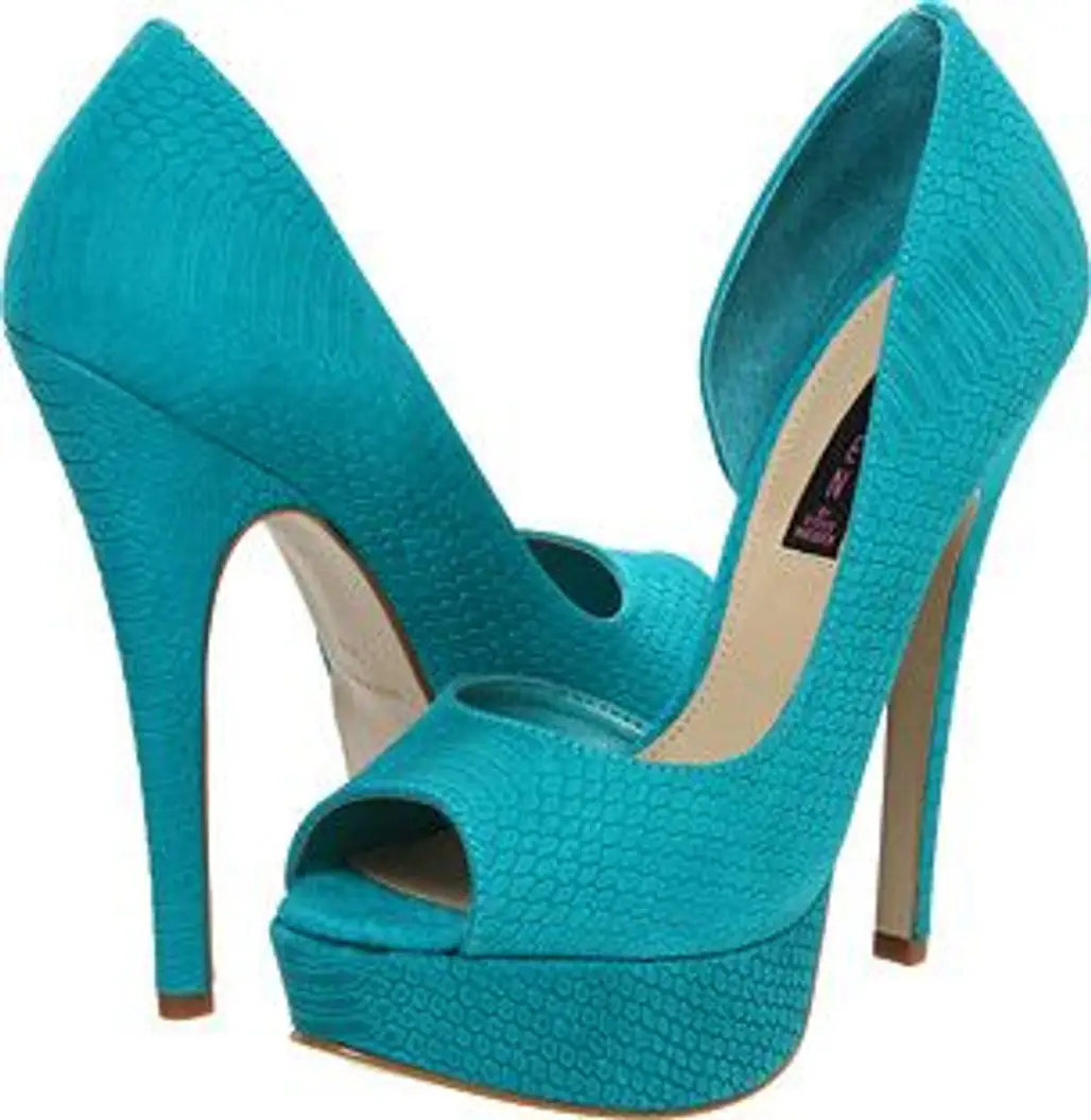 Peep Toe Pumps with a Pop of Color