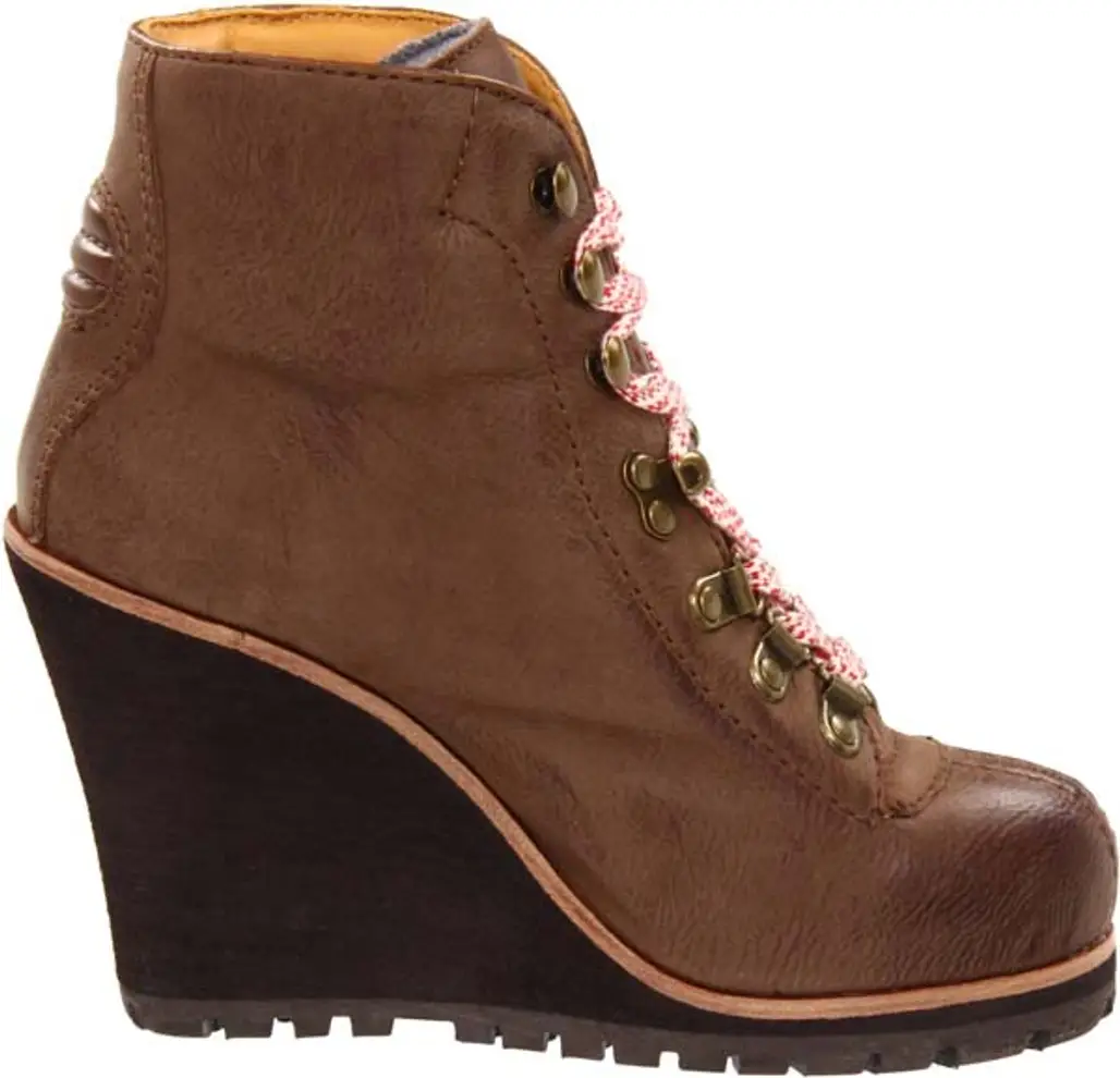 Leather Wedge Bootie