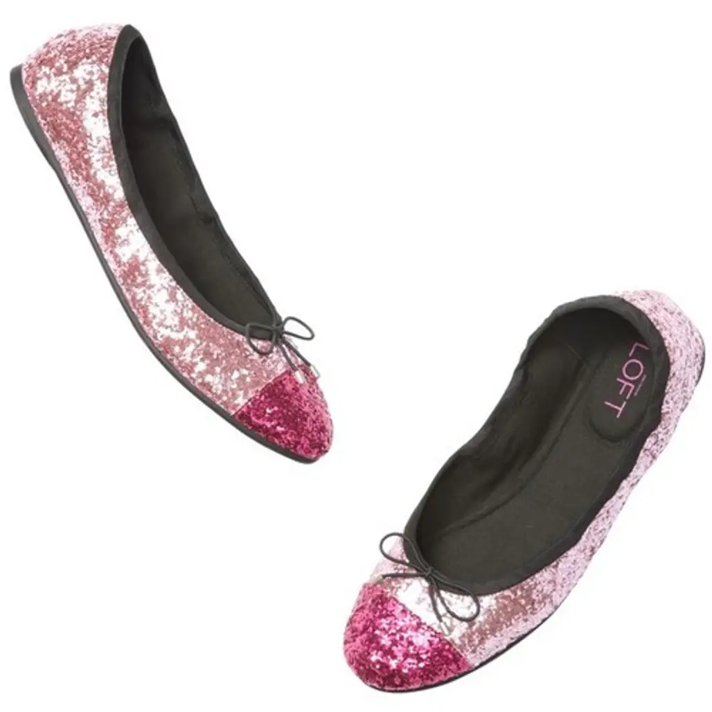 Two Toned Sparkly Ballet Flats