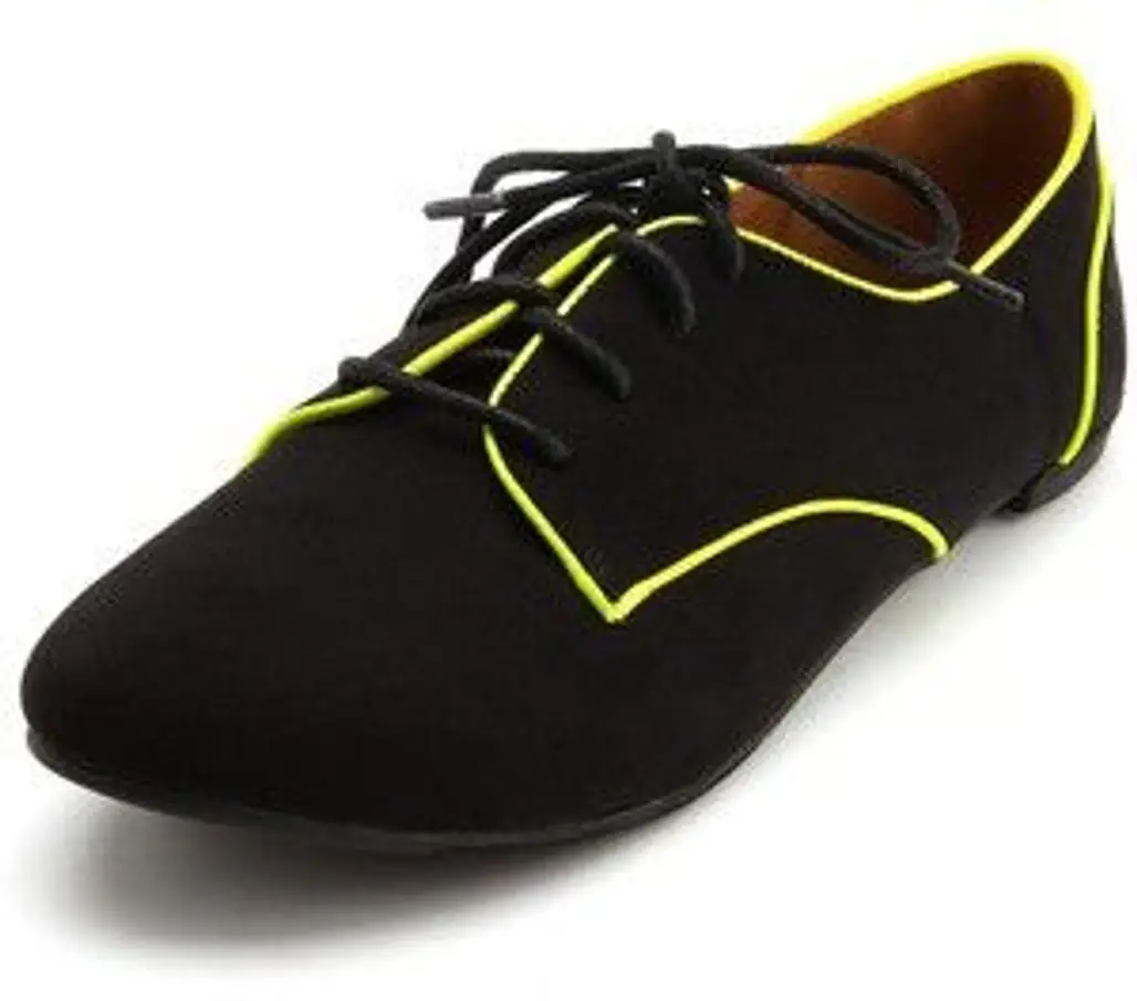 Sueded Pop Color Lace-up Oxford