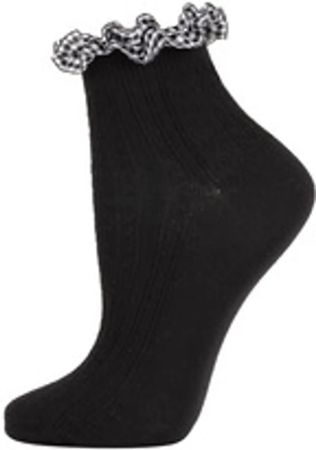 Topshop Gingham Trim Ankle Socks