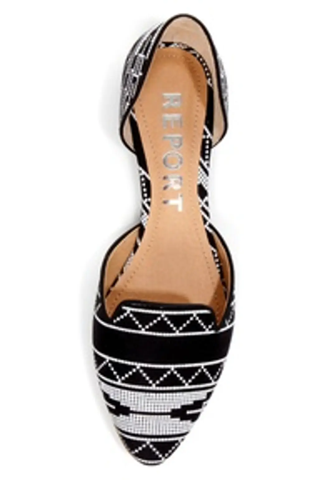 Report Jezzica Black and White Print D’Orsay Pointed Flats