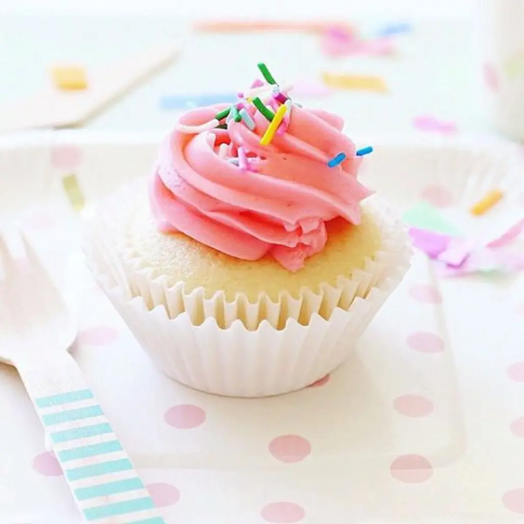 cupcake, food, pink, cake, dessert,