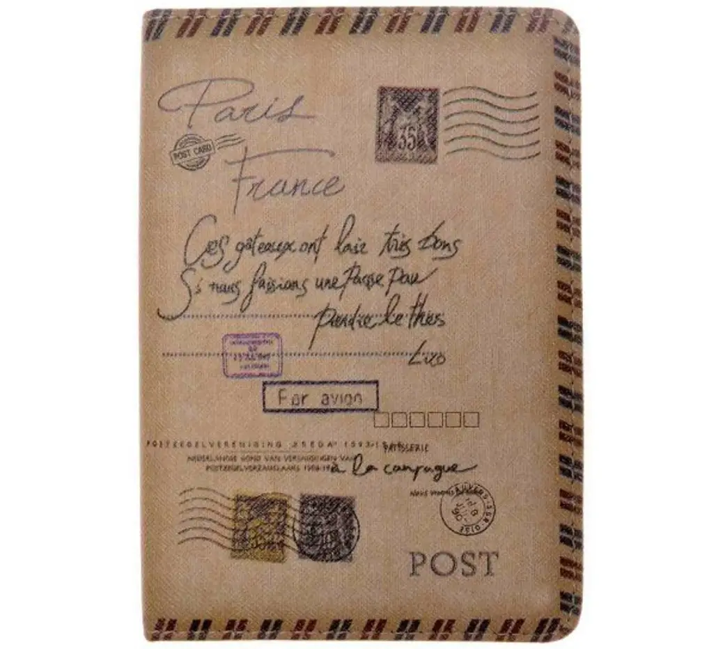 Vintage Style Postage Stamp Travel Passport Cover