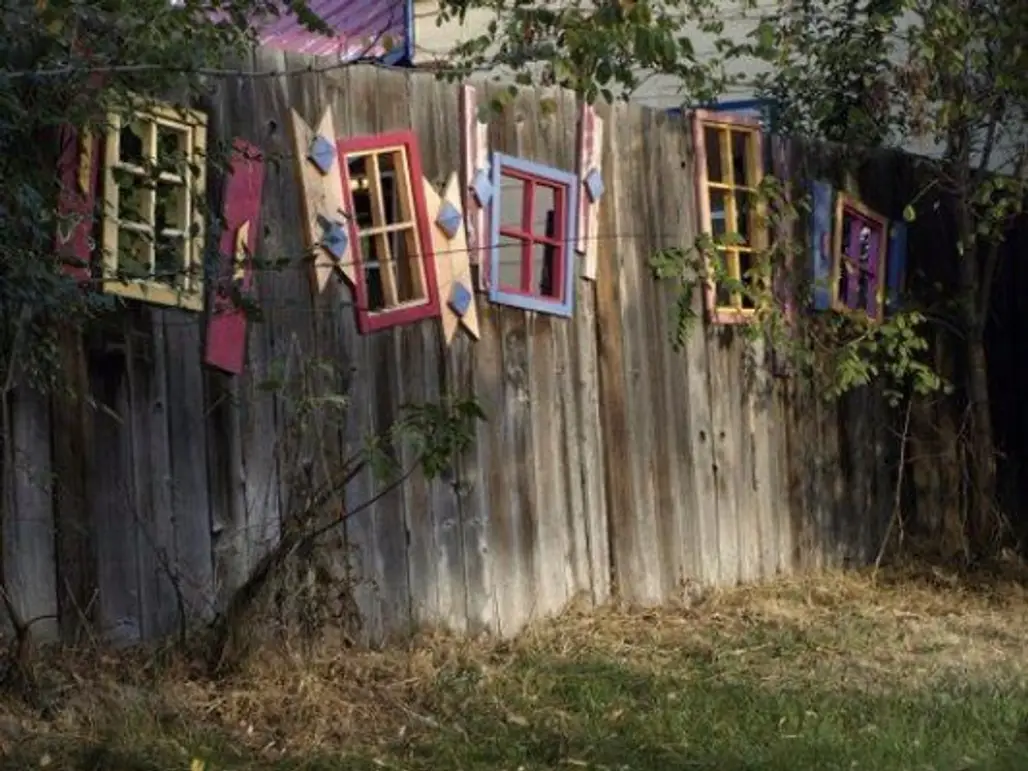 Brightly Painted Old Window Frames Make a Big Impact