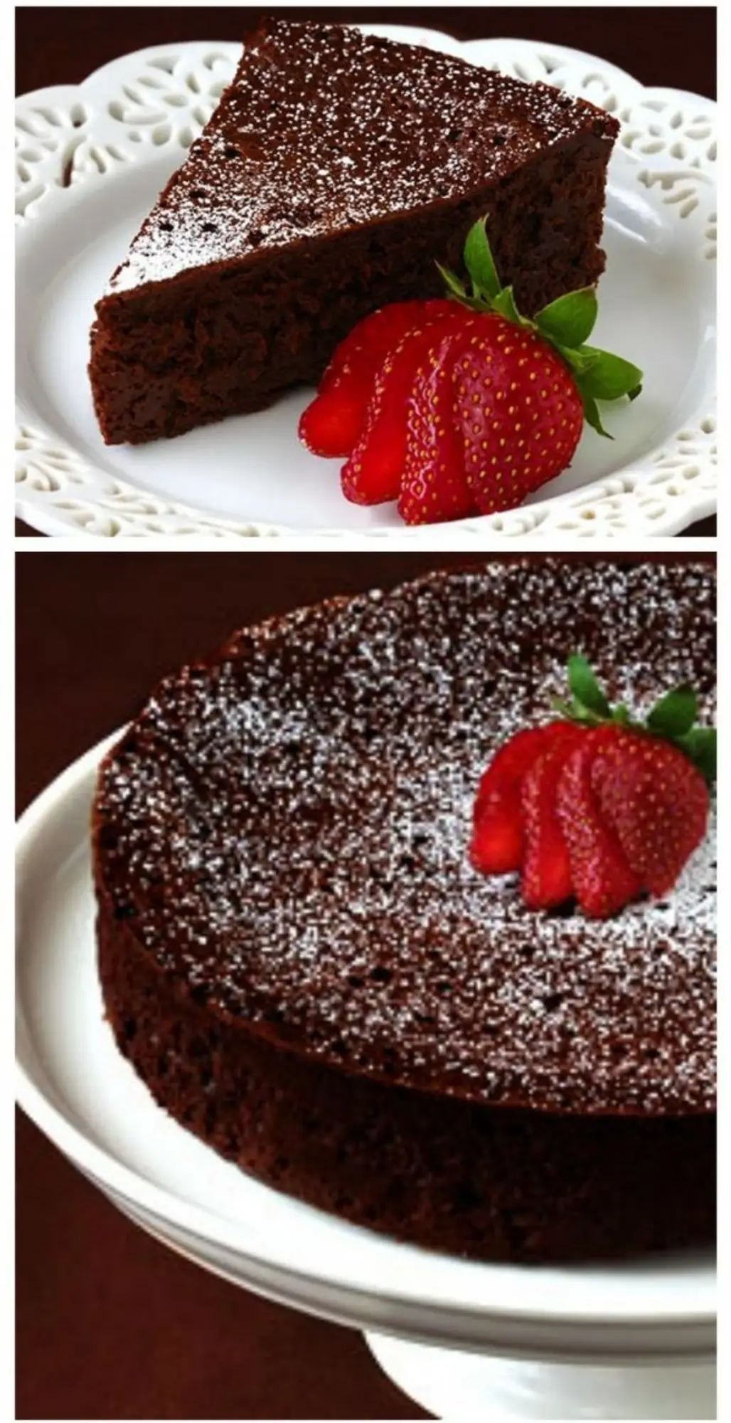 3-Ingredient Flourless Chocolate Cake
