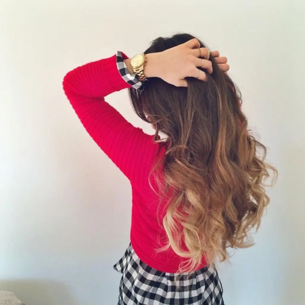 hair,clothing,red,hairstyle,pink,