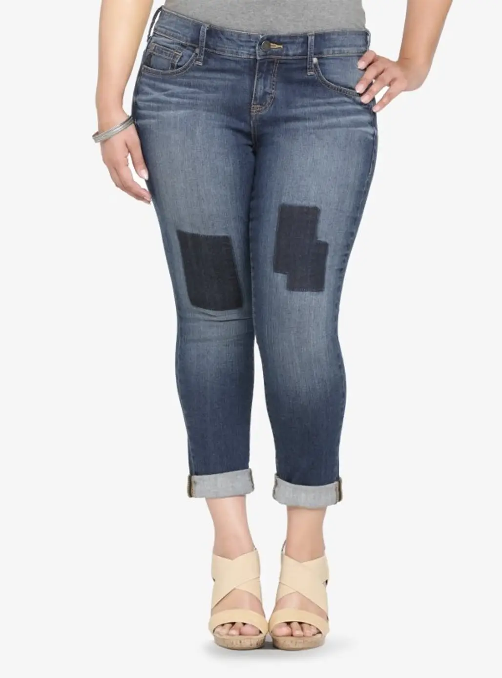 Torrid Cropped Skinny Jean with Patches