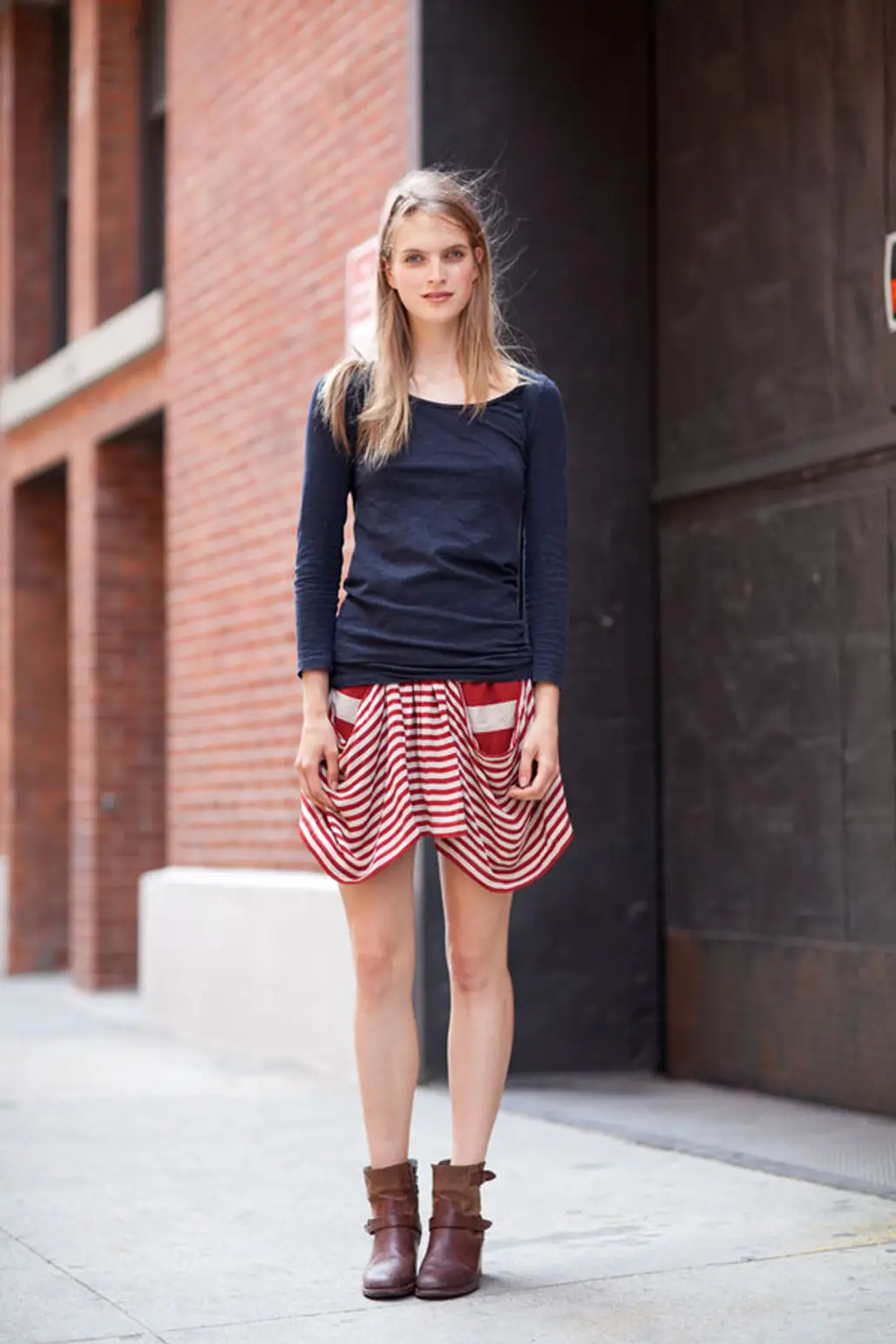 Slouchy Striped Skirt