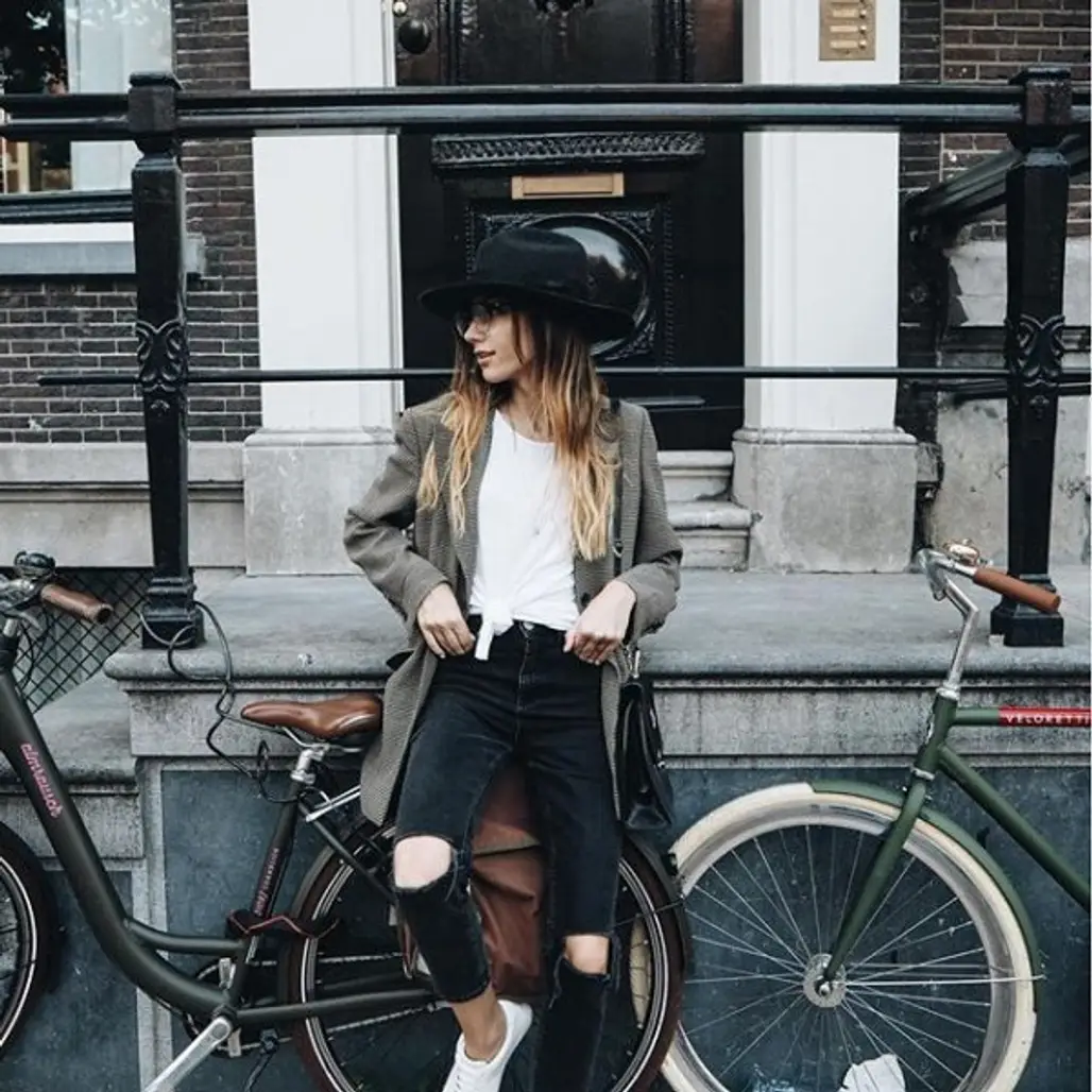 black, bicycle, vehicle, lady, fashion,
