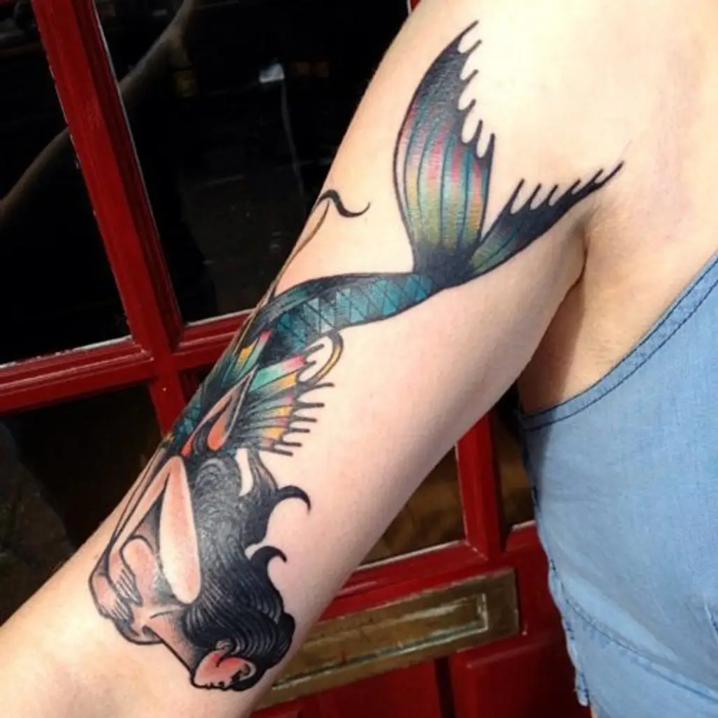 DEV Mermaid Upper Arm Tattoo | Steal Her Style