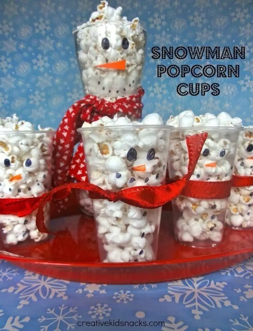 Snowman Popcorn Cups