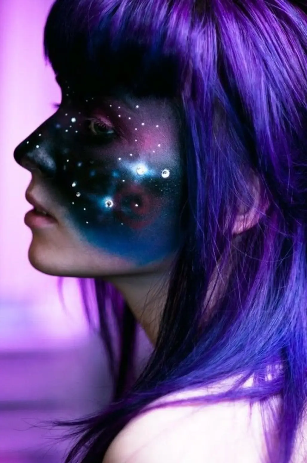 hair,color,purple,face,blue,