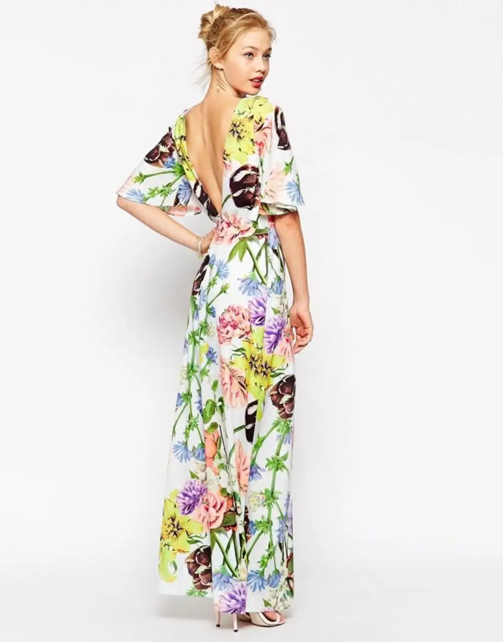 ASOS Maxi Dress with Double Layer in Bloom Print