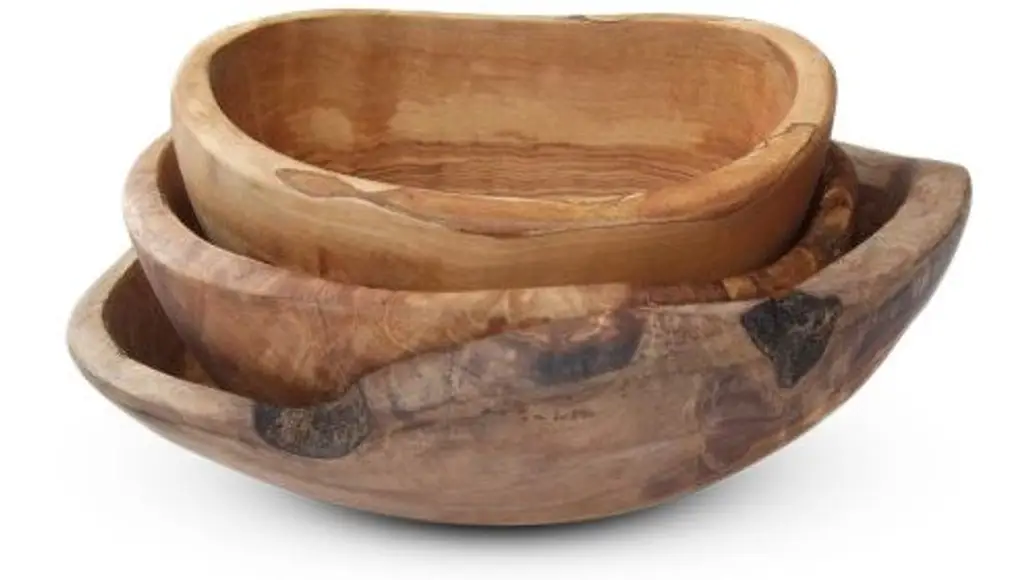 Olive Wood Rustic Bowls, Set of 3