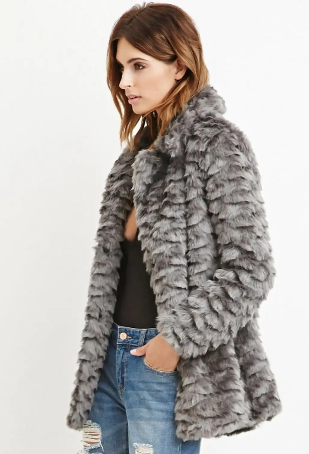 Contemporary Faux Fur Coat