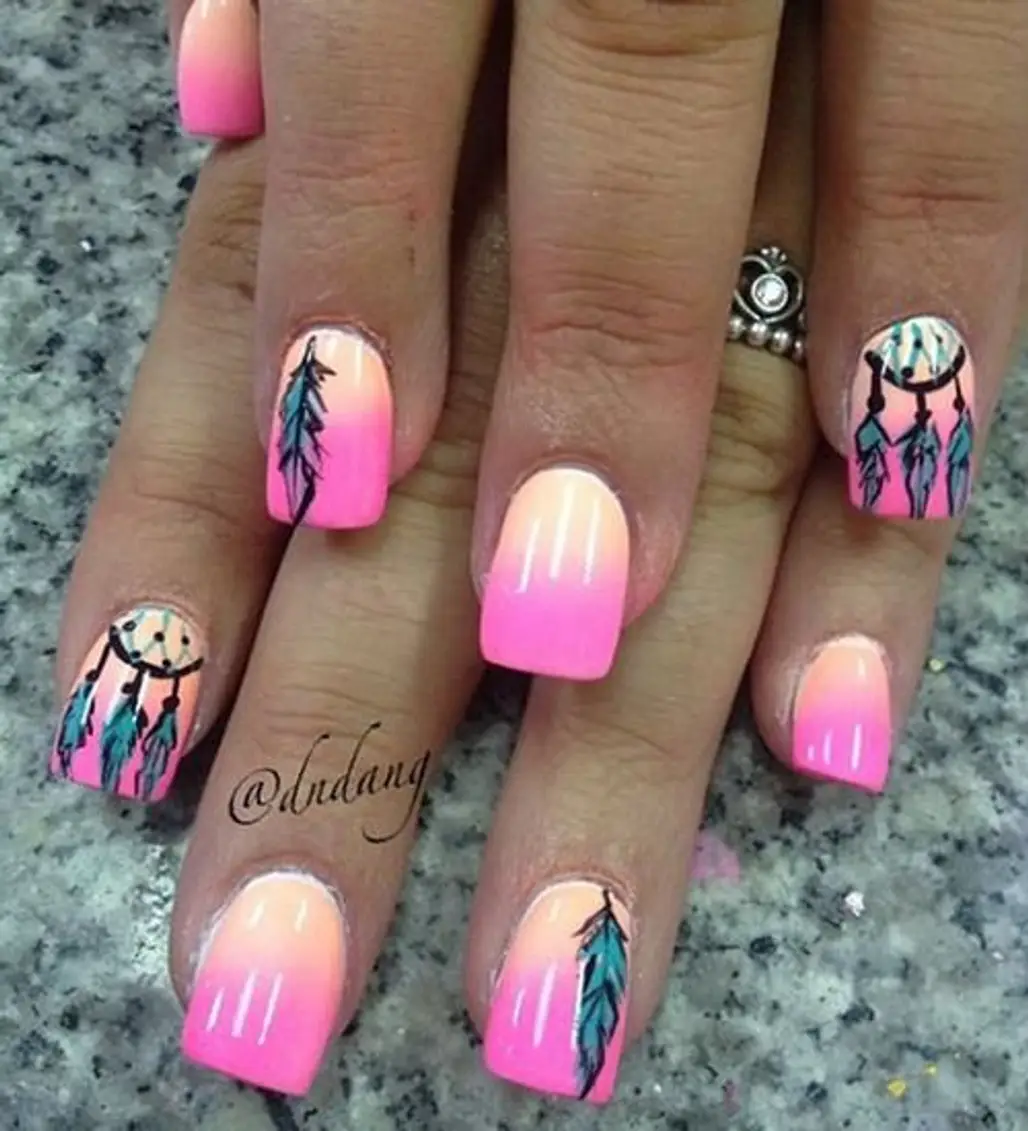 Fun Summer Colors with Feathers