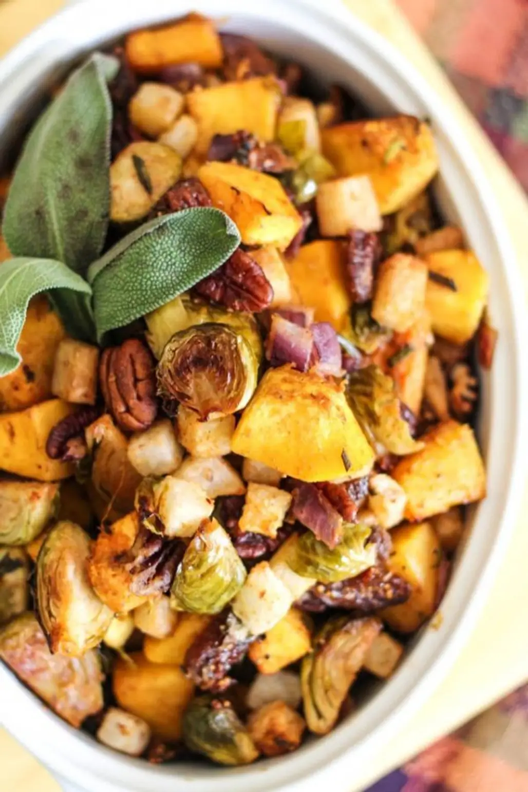 Butternut Squash, Brussels Sprouts and Jicama Hash