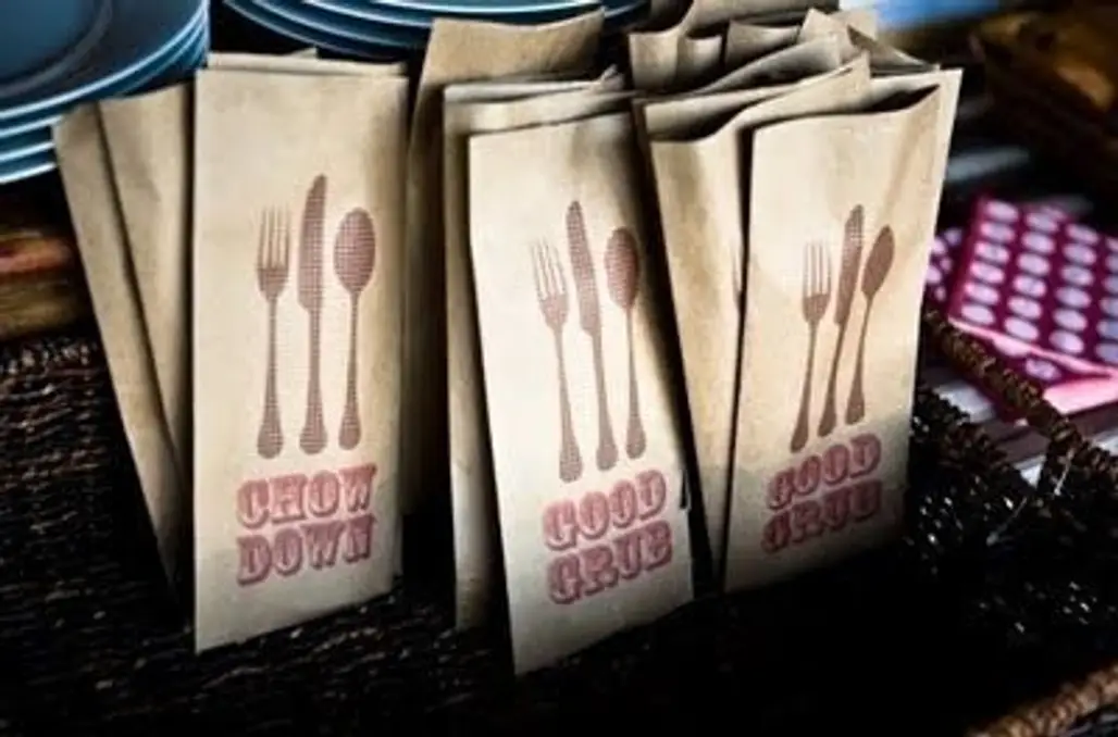 Fun Way to Pass out Cutlery at a BBQ Themed Event