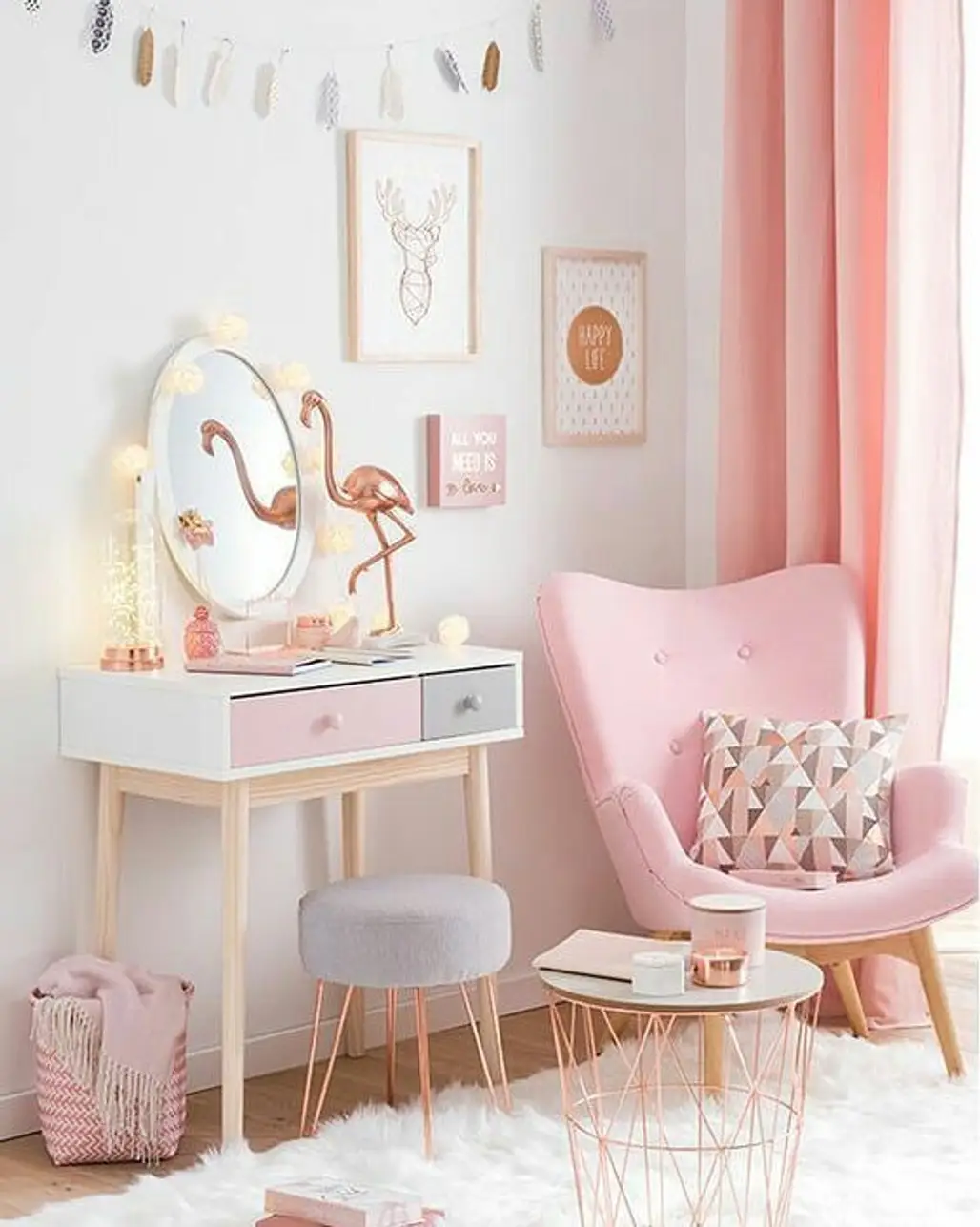 pink, room, furniture, product, table,
