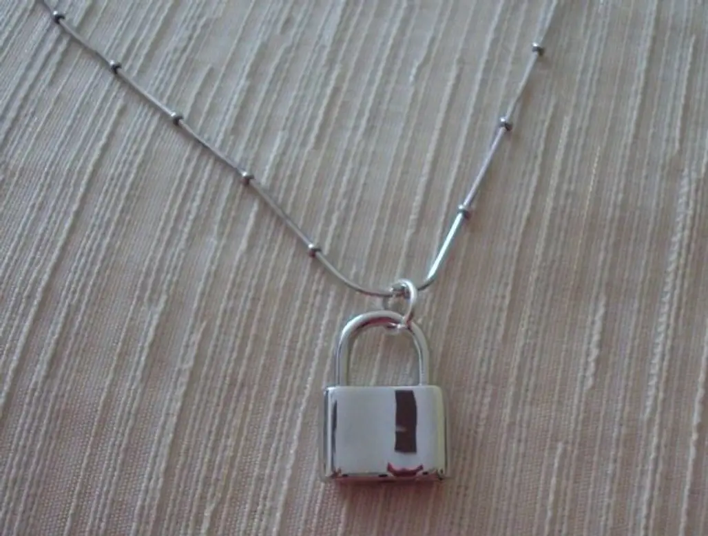Sterling Silver Feminine Chain Collar & Padlock