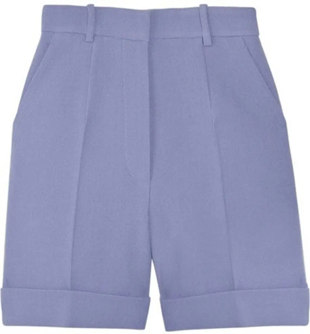 Carven High Waisted Wool-Crepe Shorts