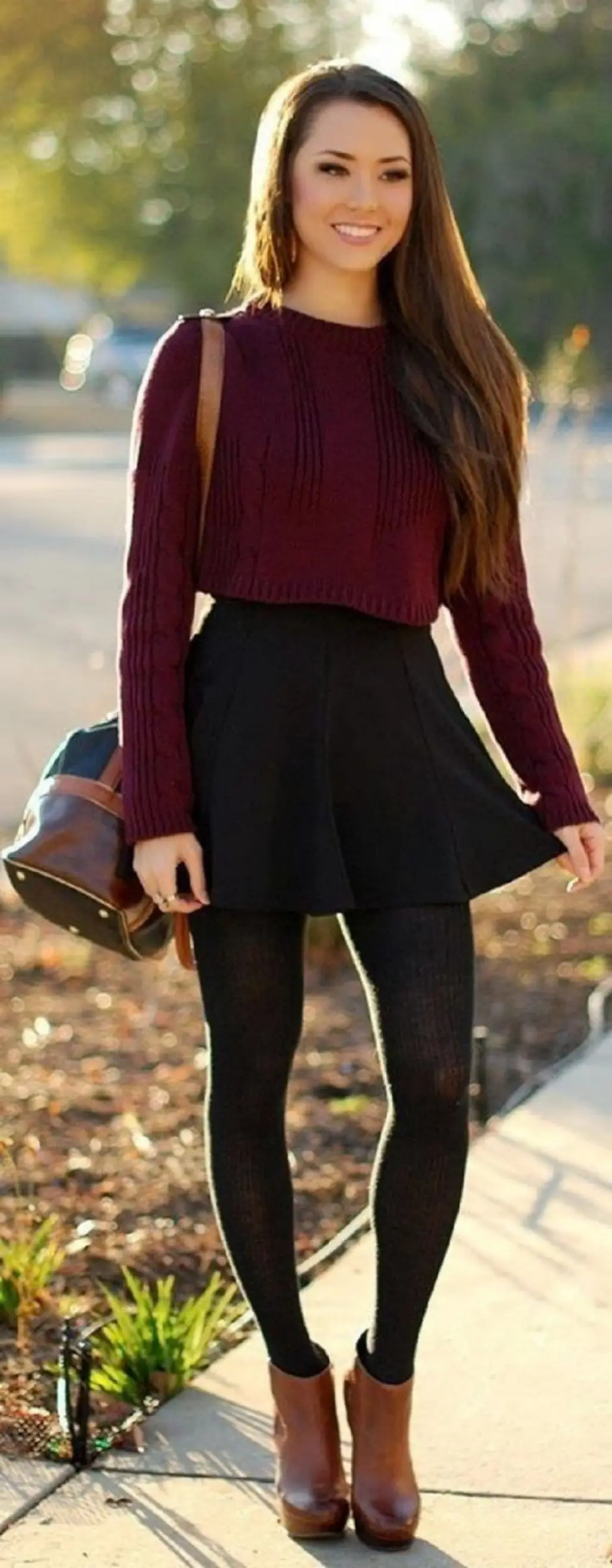 Crop Top Sweater and Flared Skirt