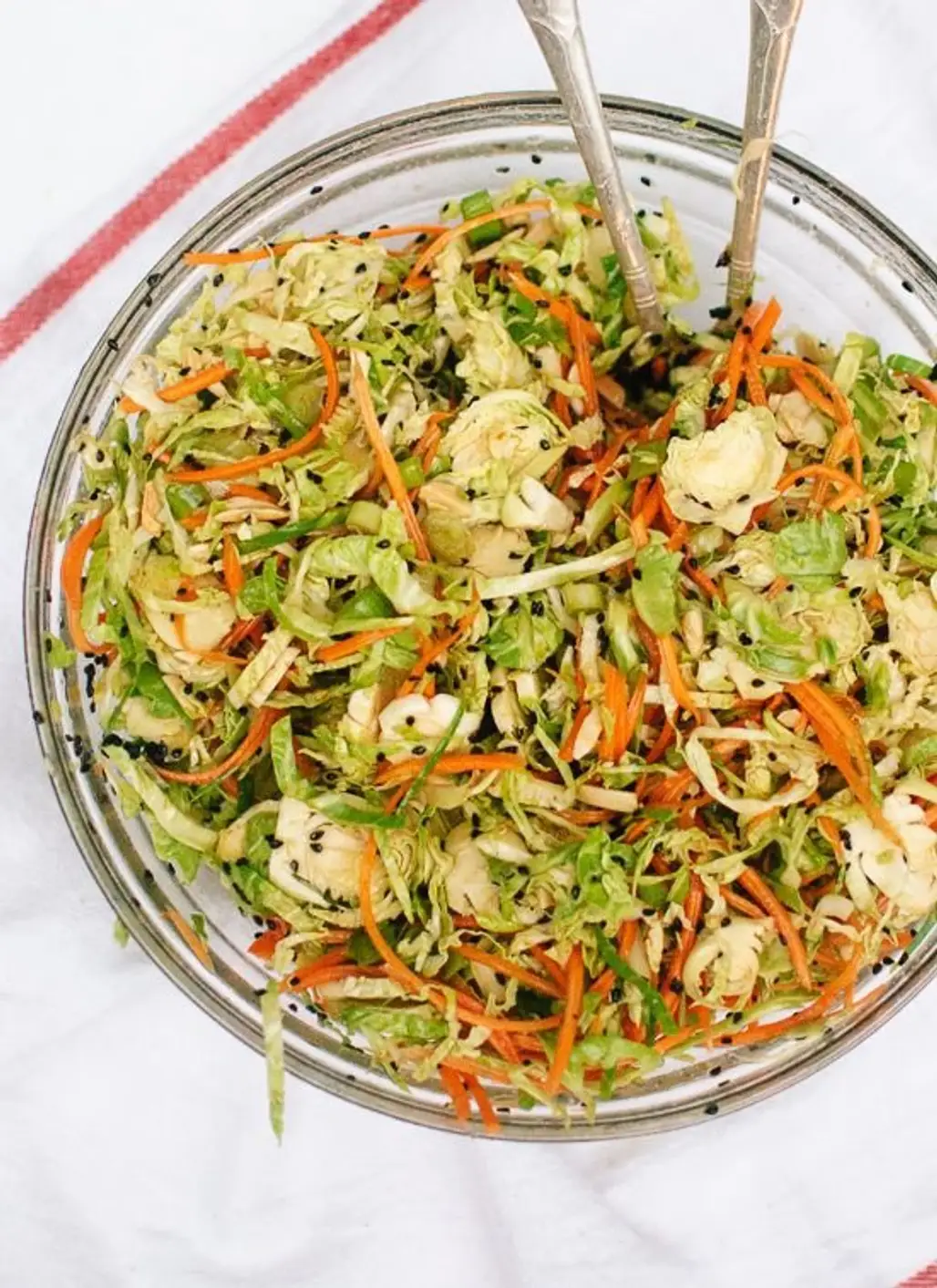 Asian Brussels Sprout Slaw with Honey-soy Dressing