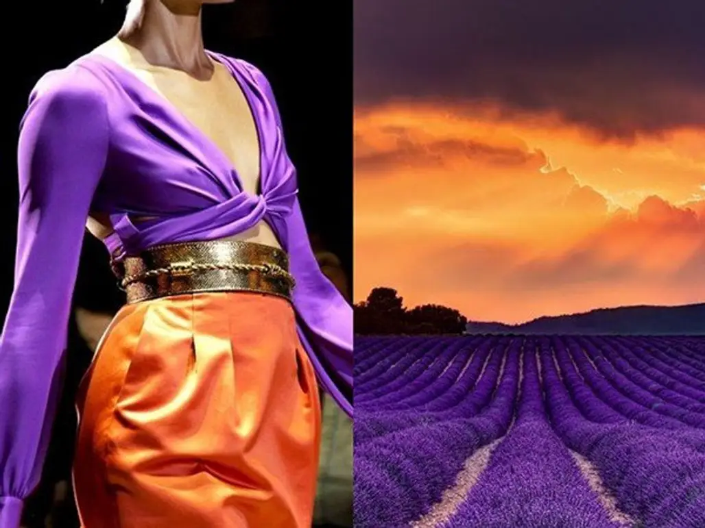 Gucci S/S 2011 and Lavender Field at Sunset in Provence (France) by Tomas Vocelka